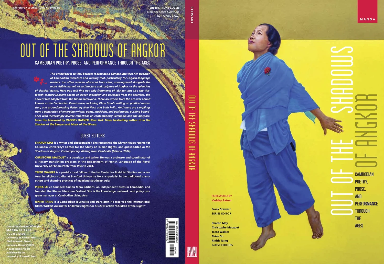 Full front-and-back cover spread of Out of the Shadows of Angkor.